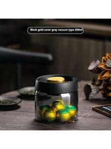 1 قطعة أوعية تخزين مطبخ من زجاج البوروسيليكات جودة "غوتي"، علب قهوة بغطاء محكم الإغلاق، أوعية تخزين الطعام - مثالية لحبوب القهوة والشاي والسكر والحلوى والتوابل والأرز