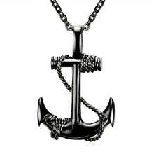 1pc Pirate Ship Anchor Pendant Fashion Anchor Steel Men's Necklace Hip Hop Punk Jewelry - Förgylld - Visa 6