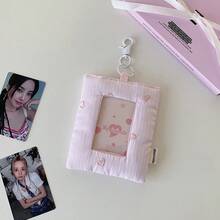 1pc INS Korean Style 3-Inch Photo Card Protector Case, Versatile Student Campus ID Card Holder, Backpack Pendant