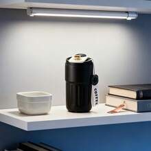 Stainless Steel Thermal Cup With Handle And Digital Temperature Gauge – 420ml – COFFEE, Suitable For Office, Back To School, Sports, Fitness, Outdoor Activities, Gift Giving - màu đen - Xem 2