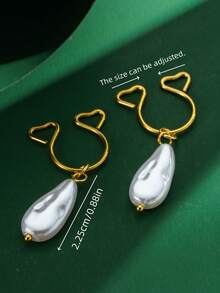 1 Pair Luxury Faux Pearl Wrapped/Double Heart Nipple Clamps, Baroque Pearl Nipple Clips, Suitable For Women's Daily, Party, Valentine's Day, Holiday Wear - Multicolor - View 10