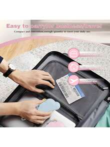 1 Set Mini Rodillo de Pelusa Reutilizable Kit de Viaje, Quitapelusas Portátil para Pelo de Mascotas, Cepillo de Pelusa Adhesivo