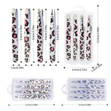 4Pcs Portable Beauty Tweezers Set, Eyebrow Tweezers Facial Hair Removal Clips, Stainless Steel Flat Angled Tip Eyebrow Eyelash Makeup Tweezers Beauty Tools, Available All Year Round - 粉紅黑色 - 查看 8