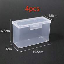 1 Pack Of 8 Small Item Storage Boxes, Transparent Flip-Top Card Plastic Boxes, Cosmetic Sticks, Dental Floss, Toothpicks, Card Holder Film Storage Boxes. It's A Great Small Storage Box, Light And Compact
