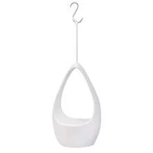 1pc Round Thick Hanging Planter Pot, Creative Rattan Woven Plastic Self-Watering Hanging Basket For Trailing Plants