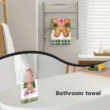 1set/2pcs/100pcs Gingerbread And Christmas Tree Printed Pattern Kitchen Towels And Dishcloths Are Suitable For Interior Decoration In Restaurants, Kitchens, Bathrooms, Party Decoration, And Festival Gifts. They Can Be Given As Presents