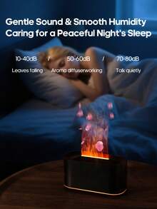 kinscoter 1个USB 220毫升迷你火焰香薰机，小型超声波卧室酒店空气加湿器，便携式彩色夜灯精油香薰机，生日圣诞礼物