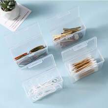1 Pack Of 8 Small Item Storage Boxes, Transparent Flip-Top Card Plastic Boxes, Cosmetic Sticks, Dental Floss, Toothpicks, Card Holder Film Storage Boxes. It's A Great Small Storage Box, Light And Compact