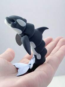 Customizable 3D Printed Movable Orca Statue - Elastic Orca Figurine Pet Toy And Personalized Desktop Decoration Item