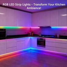 1卷1米~20米RGB LED灯带，USB供电，多色变色，带44键遥控器，适用于卧室、派对、家居装饰；RGB变色柔性LED灯带，电池供电，带红外24键遥控器，适用于卧室、桌面、家居、房间