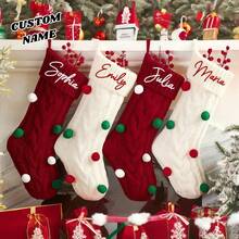 Personalized Christmas Stockings, Customizable Name Christmas Stockings, 2025 Embroidered Knitted Christmas Stockings, Christmas Family Stockings, Lettered Stockings, Holiday Stockings, Personalized Christmas Ornaments, Christmas Home Decorations, Christmas Family Gifts