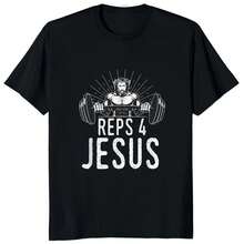 Camiseta de Hombre de Manga Corta Suelta Casual Moda Respirable Divertida Reps 4 Jesús Gimnasio Levantamiento de Pesas Camiseta Clásica Religión Cómics - Negro - Ver 11