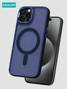 1pc Koolife Skin-Friendly Electroplated Matte Magnetic Protective Case, Anti-Slip Anti-Drop, Skin-Friendly Matte, Ultra-Thin Hard Shell, PC+TPU, Compatible With IPhone 17 ProMax/17/17 Pro/17 Air/16/16 Pro/16 Plus/16 ProMax/11/11 Pro/11 ProMax/12/12 Pro/12 ProMax/13/13 Pro/13 ProMax/14/14 Plus/14 Pro/14 ProMax/15/15 Pro/15 Plus/15 ProMax/16/16 Pro/16 Plus/16ProMax/17/17 Pro/17 Plus/17 ProMax,GIF-FOR-YOU - 藍色 - 查看 1