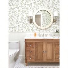 Orainege Vintage Floral Wallpaper Peel And Stick Wallpaper 16.9in*118.1in Green And White Floral Contact Paper Flowers Birds Self Adhesive Decorative Wall Paper For Bathroom Bedroom Cabinets Removable