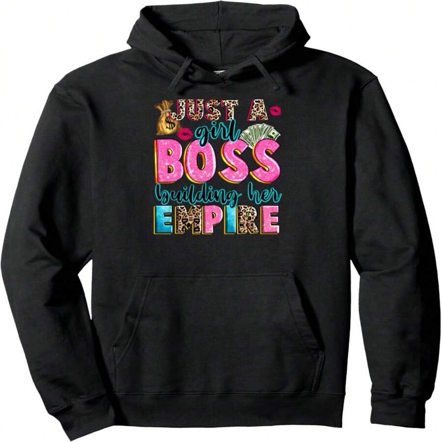 Just A Girl Boss Building Her Empire Wo Design Pullover Hoodie - 黑7 - 查看 1