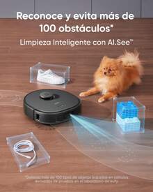 eufy X10 Pro Omni Robot Aspiradora y Trapeador, Succión 8000 Pa, Doble Mopa 12 mm, Detección de Alfombras, Evita Obstáculos, Lavado y Secado Automático, Autovaciado y Autorrellenado - blanco - Ver 2