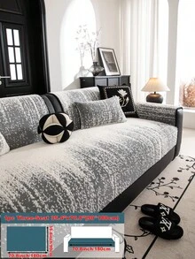 1pc Simple & Fashionable Sofa Cushion Cover, Thick Plush Skin-Friendly Sofa Slipcover For Autumn/Winter, Elegant European-Style Luxury Sofa Seat Pad, Anti-Slip Anti-Dust Anti-Cat Scratch Sofa Protector, Suitable For Living Room, Bedroom, Study, Office, Club, Party, 1-4 Seater Sofa, L-Shaped Sofa