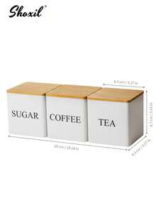 shoxil 1 Pc Iron Airtight Jar, Coffee Bean, Tea & Sugar Storage Jar, Kitchen Food & Spice Storage Box/Jar, Lidded Moisture-Proof Small Jar, Suitable For Kitchen Storage Of Coffee Beans, Tea, Salt, Sugar And Grains