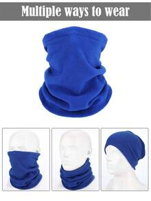 1PC Winter Neck Warmer Fleece Hood Windproof Face Mask, Suitable For Winter Skiing, Fishing, Hiking, Cycling - Multicolor - View 4