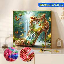 5D Diamond Painting Kit - Landscape High Heel Design, Handmade Round & Square Diamonds, Acrylic Crystal Mosaic Art, Suitable For Home And Office Decor, Perfect Gift