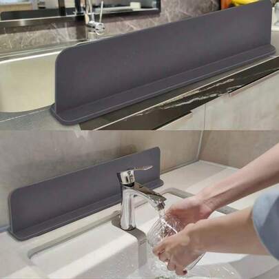 حاجز رذاذ الحوض السيليكوني، حاجز رذاذ الماء لحوض المطبخ والمختبر مع كؤوس شفط، قابل للتطبيق على الأحواض والأحواض الغسيل وأوعية الخضروات وأدوات المطبخ (قد تختلف الألوان قليلاً بسبب اختلاف الدفعات)
