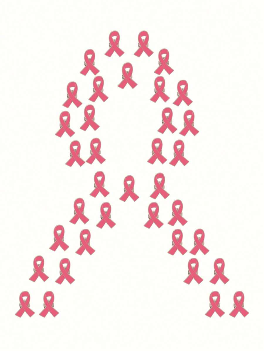 36pcs/Set Elegant Fashion Breast Cancer Awareness Rose Pink Ribbon Brooch For Calls Attention To Women's Health Clothings Decoration Suitable For Parties Ceremonies Jewelry Accessories