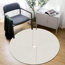Modern Minimalist Lines Round Area Rug Artistic Floor Mat For Living Room Bedroom Dr Carpet Coffee Table Nonslip Chair Mat - 8 - View 7