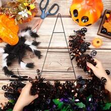Hotop 5 Pieces Hat Shaped Metal Wreath Form For Halloween Elf Hats Wreath Frame Pirate Ship Witch Hat Metal Frame For Halloween DIY Crafts Holiday New Year Wall Door Decors (20.9 X 22.1 Inch) - ColorC - View 4