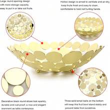 Metal Fruit Bowl Basket Creative Table Centerpiece Fruit Stand Decorative Countertop Fruit Holder For Kitchen Counter, Iron Large Fruit Plate Round Storage Tray For Bread Snacks Candy (Black) - A - 查看 4