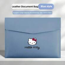 Sanrio Teczka na dokumenty i torba do przechowywania Hello Kitty, wykonana z grubej skóry PU, najwyższej jakości, z magnetycznym zapięciem na zatrzask, przenośna i wielofunkcyjna, duża pojemność, z łatwością przechowuje dokumenty i inne przedmioty