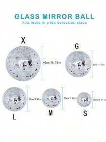 1Pc Halloween Holiday Decor Ball Disco Mirror Ball Multi-Size Cool And Fun Silver Hanging Party Disco Ball - Large Party Decoration Party Design Mirror Ball Hanging Disco Lighting Ball Suitable For DJ Clubs, Stage Bars, Parties, Weddings, Holiday Decorations Disco Ball