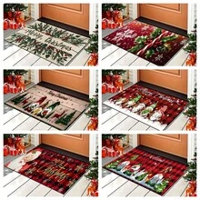 Felpudo con tema navideño, de poliéster, alfombra decorativa para el piso adecuada para la entrada del hogar, sala de estar, dormitorio y cocina