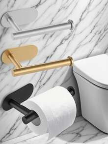 1 Piece Self-Adhesive Wall Mounted Stainless Steel Paper Towel Holder, Easy To Install, Suitable For Kitchen, Bathroom, Cabinet, Sink, Balcony, Can Also Be Used To Store Plastic Wrap/Paper Towels, A Must-Have Multi-Purpose Paper Towel Storage Product!