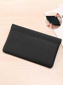 Self-Closing Genuine Cowhide Long Wallet Passport Driver's License Document Holder Earphone Data Cable Storage Cash Storage Bag Cosmetic Bag For Women Wallet Purse Wallet Mini Wallet Travel Essentials Travel Accessories