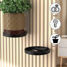 1pc Wall-Mounted Acoustic Panel Decorative Tray - Heavy Duty Floating Shelves Without Screws, 3-Tier Black Design, Modern Home Storage & Decor, Ideal For Plant Display And Stylish Organization, Shelving Decor, Sound Absorption Solution, Minimalist Decor, Easy To Install Shelves - Multicolor - View 6