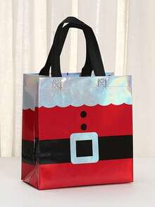 25pcs Christmas Gift Bags, Christmas Element Handled Non-Woven Fabric Gift Bags - Holiday Red & White Design, Suitable For Birthday, Corporate Events, Shopping Bags, Anniversary, Tote Bags, Holiday Gift Exchange, Christmas Gift Bags (Christmas, Thanksgiving, New Year)