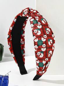 1pc Crossed Wide-Edge Printed Hairband - Fashionable And Unique Christmas Hair Accessory For Women ,Diadema ,Hair Hoop