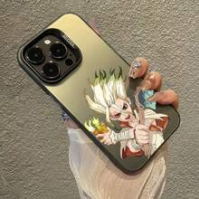 Funda de teléfono de anime y cómics Dr. STONE compatible con iPhone 16, 15, Plus, 14, 13, 12 mini, 11 Pro Max, con acabado mate de caramelo y protección contra golpes. Funda compatible con iPhone 17 Pro Max, 17 Pro, 17. - Z3 - Ver 5