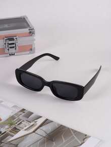 2 件 Y2K 风格方形框架可爱男女时尚眼镜