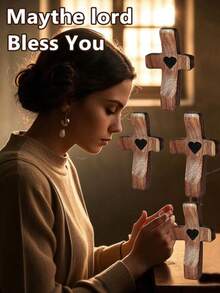 10个/20个/5个/1个装基督教木制十字架装饰品，优雅祈祷舒适手持木制十字架，适合家居和办公室装饰，是派对、生日、毕业典礼的绝佳创意装饰礼物，手工艺术手持十字架礼物，鼓励十字架礼物，家居装饰，圣诞装饰，房间装饰，圣诞节冬季圣诞装饰，家居圣诞礼物，圣诞装饰