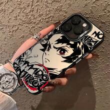 Funda de Teléfono de Personaje de Anime Kamado Tanjiro que Respira Agua, Compatible con iPhone 16 15 14 13 12 11 Pro Max X XR XS Max 8 7 Plus, Parte Trasera Esmerilada Antigolpes - Color mixto 1 - Ver 2