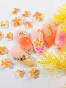 12Pcs 3D Handmade Flower Nail Charms, DIY Acrylic Nail Art Flower Petal Pendants, Carefully Carved With Acrylic Powder, Handcrafted Acrylic Powder Designs, Suitable For Women And Girls