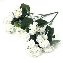 4pcs/1pc/2pcs Artificial Geranium Flowers With Green Foliage, Realistic Silk Flowers For Indoor & Outdoor Decor, Perfect For Garden, Porch, Patio, Window Box, And Hanging Planter, Maintenance-Free Plants