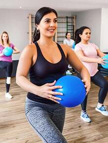 Pelota de yoga mini de 9 pulgadas, anti-explosión y antideslizante, adecuada para entrenamiento de estabilidad, fitness, estiramiento y ejercicios de fortalecimiento del core, apta para uso en el gimnasio y la oficina en el hogar, equilibrio, estabilidad, estiramiento, modelo básico - Multicolor - Ver 3