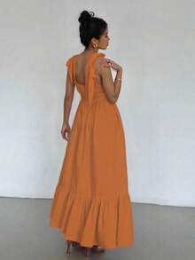 Women Long Dresses - Orange - View 3