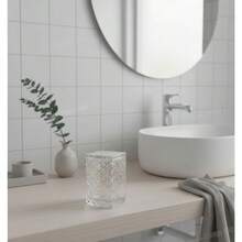 Set de baño estilo nórdico 5 piezas diseño panal multifuncional organización duradera limpieza baño familias - Blanco 2 - Ver 2