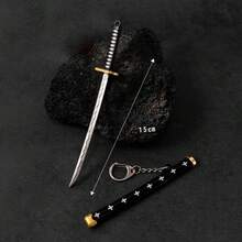 1pc Realistic Japanese Samurai Sword Keychain, Anime Sword Sheath Weapon Model Keyring, Unisex Backpack, Luggage, Car And Wallet Key Chain Decoration