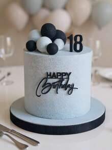 1 pieza/3 piezas Decoración para tarta de cumpleaños feliz, decoración de tarta, decoración de tarta de acrílico para fiesta de cumpleaños, suministros de repostería, decoración de repostería, suministros de repostería, suministros para tartas, regalos festivos, artículos esenciales de cocina