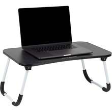 Lector Escritorio de Regazo Soporte para Laptop, Bandeja de Cama, Patas Plegables, Mesa de Sofá, Portátil, MDF, 23.25" L x 13.75" W x 10.5" H, Negro - Negro - Ver 8