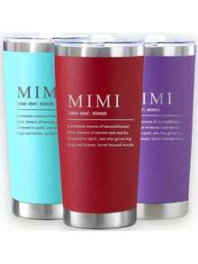 1pc 20oz Stainless Steel Tumbler With Lid - Mimi Quote, Unconditional Love, Reusable Drink Cup For Hot & Cold Beverages, Green/Deep Red/Purple, Perfect Gift For Mother'S Day Or Birthdays, Insulated Coffee Cup, Sentimental Cup Design, Durable Drinkware - 紫色 - 查看 4